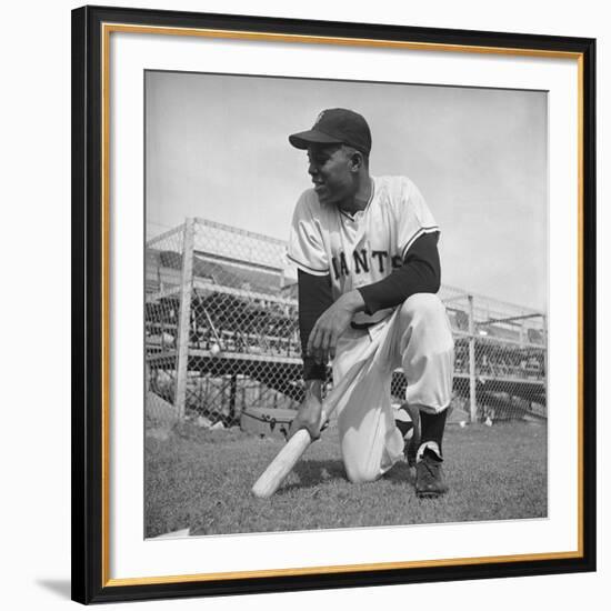 Giants Baseball Player Willy Mayes Playing Pepper at Phoenix Training Camp-Loomis Dean-Framed Premium Photographic Print