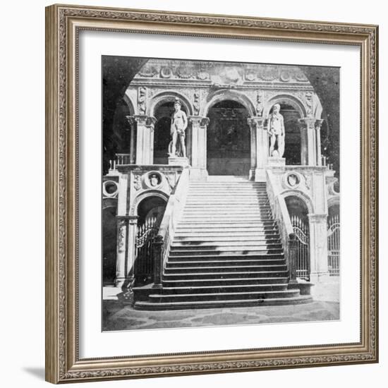 Giants' Staircase, Doge's Palace, Venice, Italy, Late 19th or Early 20th Century-null-Framed Giclee Print