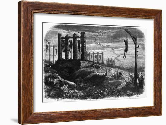 Gibet de Montfaucon - Notre-Dame de Paris, édition Perrotin, 1844, page 482-Charles Daubigny-Framed Giclee Print