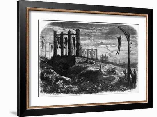 Gibet de Montfaucon - Notre-Dame de Paris, édition Perrotin, 1844, page 482-Charles Daubigny-Framed Giclee Print