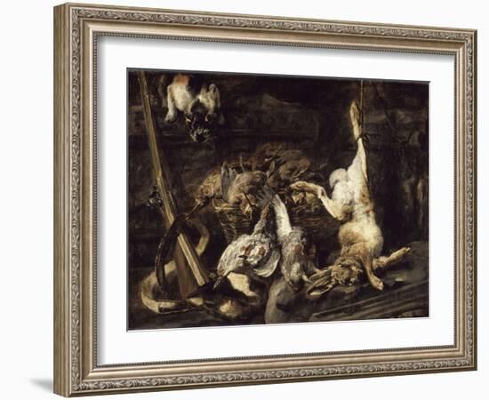 Gibier et attirail de chasse découverts par un chat-Jan Fyt-Framed Giclee Print