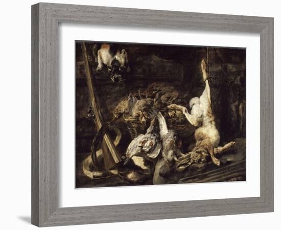 Gibier et attirail de chasse découverts par un chat-Jan Fyt-Framed Giclee Print