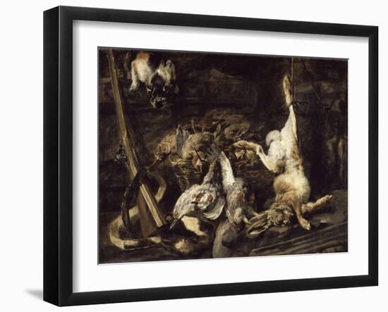 Gibier et attirail de chasse découverts par un chat-Jan Fyt-Framed Giclee Print