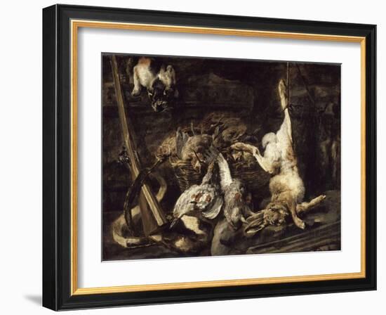 Gibier et attirail de chasse découverts par un chat-Jan Fyt-Framed Giclee Print