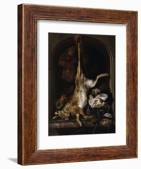 Gibier et ustensiles de chasse disposés sur le rebord d'une fenêtre-Jan Baptist Weenix-Framed Giclee Print