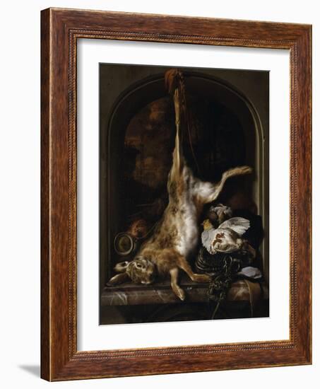 Gibier et ustensiles de chasse disposés sur le rebord d'une fenêtre-Jan Baptist Weenix-Framed Giclee Print