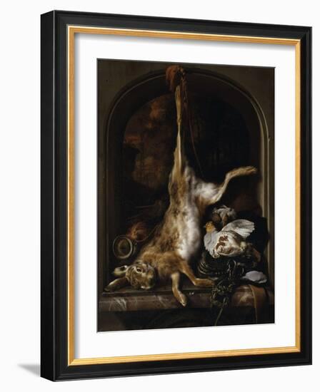 Gibier et ustensiles de chasse disposés sur le rebord d'une fenêtre-Jan Baptist Weenix-Framed Giclee Print