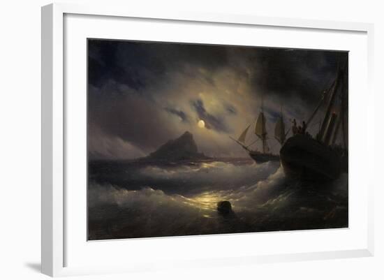 Gibraltar by Night, 1844-Ivan Konstantinovich Aivazovsky-Framed Giclee Print