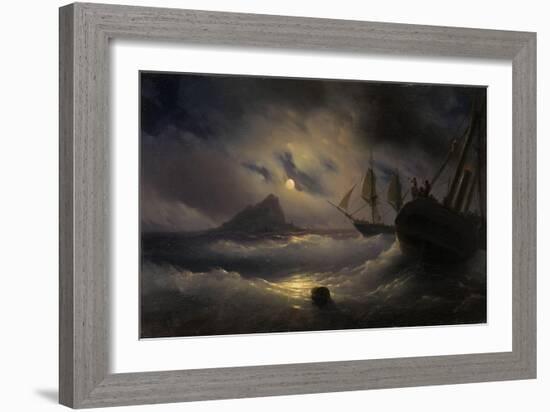 Gibraltar by Night, 1844-Ivan Konstantinovich Aivazovsky-Framed Giclee Print