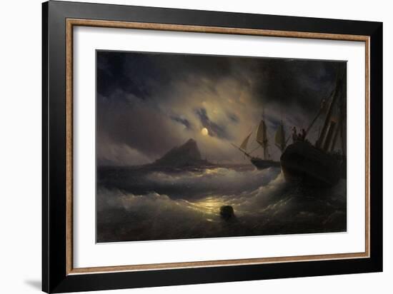 Gibraltar by Night, 1844-Ivan Konstantinovich Aivazovsky-Framed Giclee Print