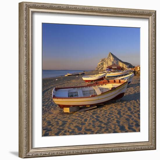 Gibraltar Viewed Along Beach, La Linea, Andalucia, Spain, Mediterranean, Europe-Stuart Black-Framed Photographic Print