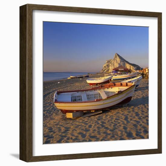 Gibraltar Viewed Along Beach, La Linea, Andalucia, Spain, Mediterranean, Europe-Stuart Black-Framed Photographic Print