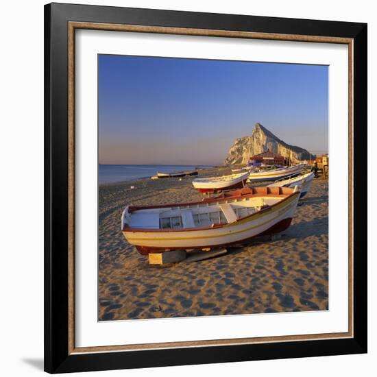 Gibraltar Viewed Along Beach, La Linea, Andalucia, Spain, Mediterranean, Europe-Stuart Black-Framed Photographic Print