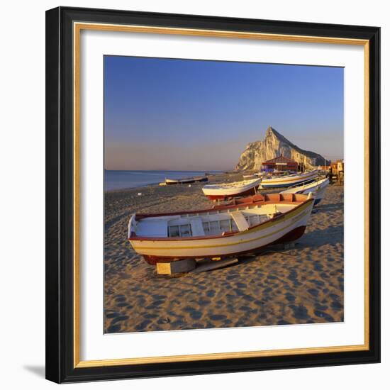 Gibraltar Viewed Along Beach, La Linea, Andalucia, Spain, Mediterranean, Europe-Stuart Black-Framed Photographic Print