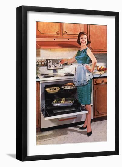 Gibson, Cooking Ovens Housewife Housewives Kitchens Appliances Woman Women in Kitchens, USA, 1950-null-Framed Giclee Print