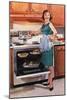 Gibson, Cooking Ovens Housewife Housewives Kitchens Appliances Woman Women in Kitchens, USA, 1950-null-Mounted Giclee Print