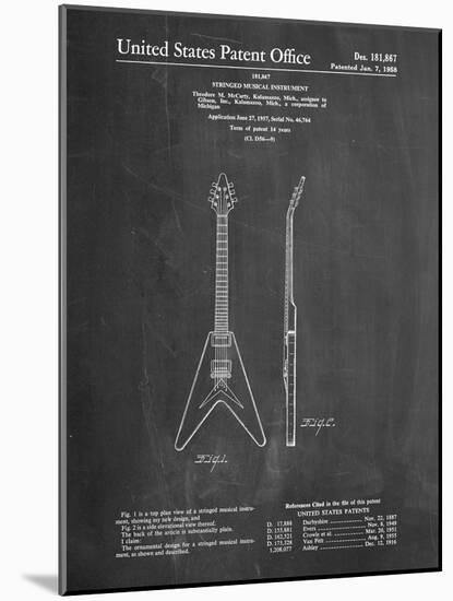 Gibson Flying V Guitar-Cole Borders-Mounted Art Print