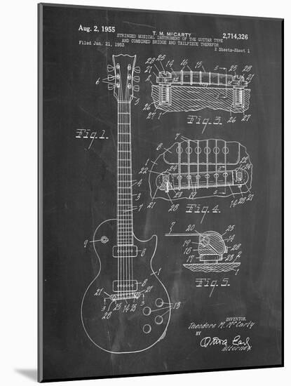 Gibson Les Paul Guitar Patent-Cole Borders-Mounted Art Print