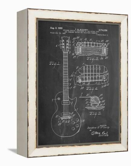 Gibson Les Paul Guitar Patent-Cole Borders-Framed Stretched Canvas