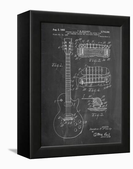 Gibson Les Paul Guitar Patent-Cole Borders-Framed Stretched Canvas