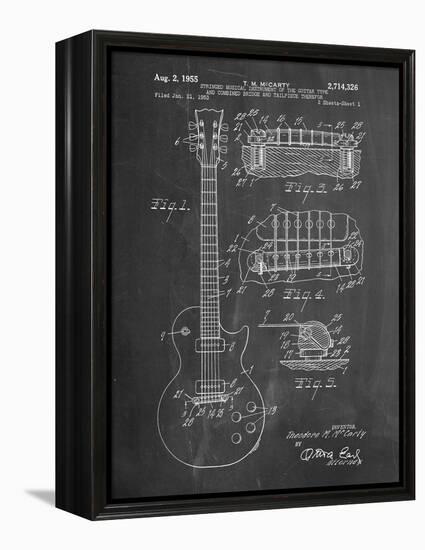 Gibson Les Paul Guitar Patent-Cole Borders-Framed Stretched Canvas