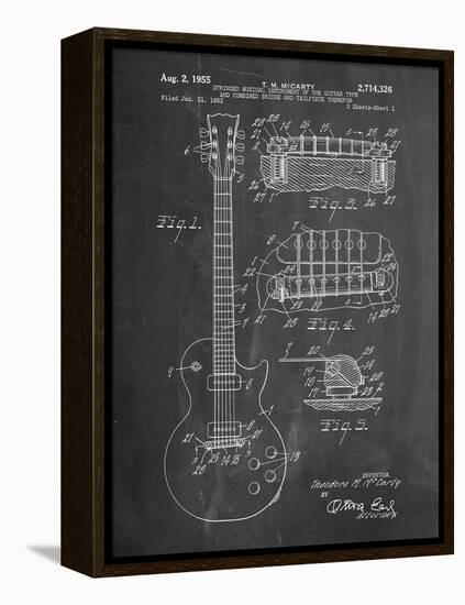 Gibson Les Paul Guitar Patent-Cole Borders-Framed Stretched Canvas