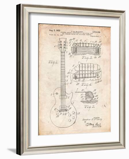 Gibson Les Paul Guitar Patent-Cole Borders-Framed Art Print