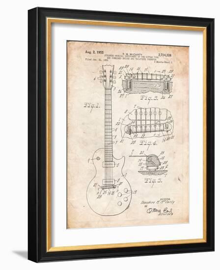 Gibson Les Paul Guitar Patent-Cole Borders-Framed Art Print