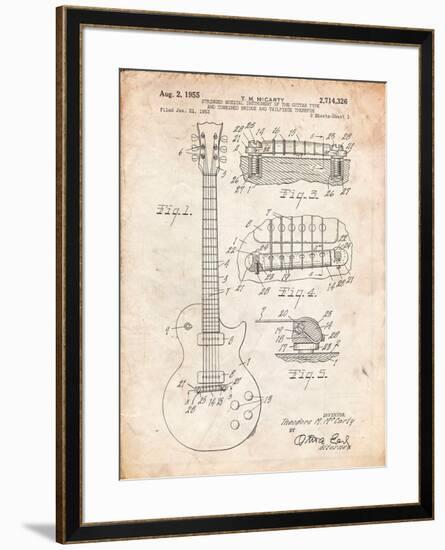 Gibson Les Paul Guitar Patent-Cole Borders-Framed Art Print