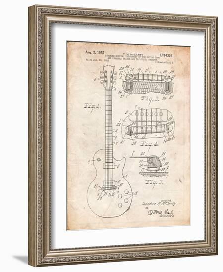 Gibson Les Paul Guitar Patent-Cole Borders-Framed Premium Giclee Print