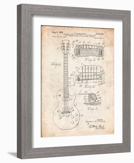 Gibson Les Paul Guitar Patent-Cole Borders-Framed Premium Giclee Print
