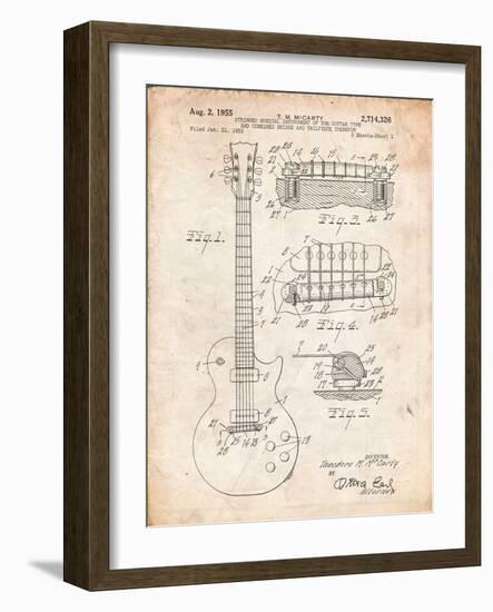 Gibson Les Paul Guitar Patent-Cole Borders-Framed Premium Giclee Print