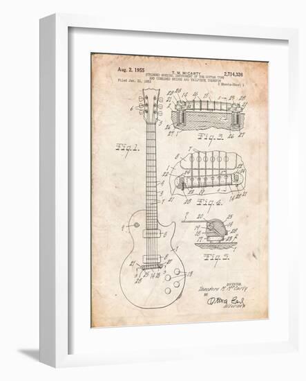 Gibson Les Paul Guitar Patent-Cole Borders-Framed Premium Giclee Print