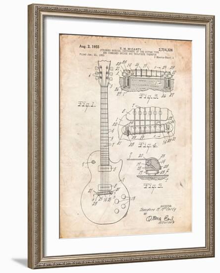 Gibson Les Paul Guitar Patent-Cole Borders-Framed Art Print