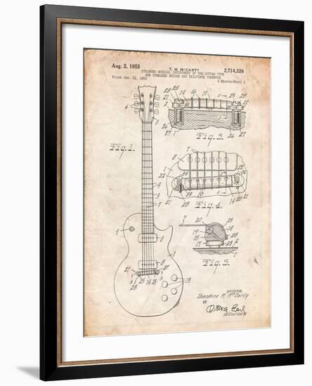 Gibson Les Paul Guitar Patent-Cole Borders-Framed Art Print