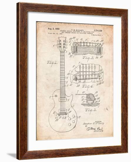 Gibson Les Paul Guitar Patent-Cole Borders-Framed Art Print