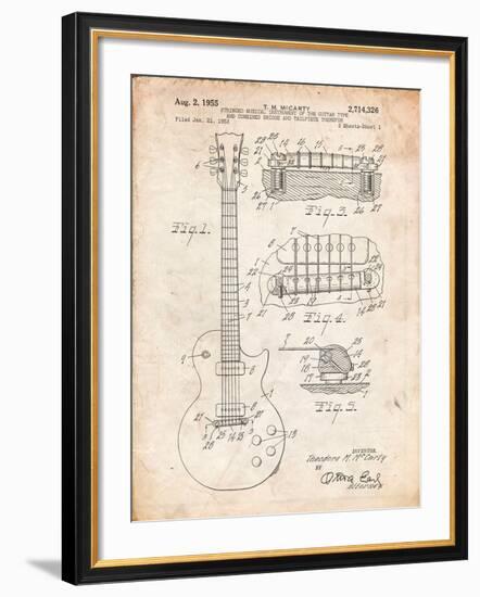 Gibson Les Paul Guitar Patent-Cole Borders-Framed Art Print