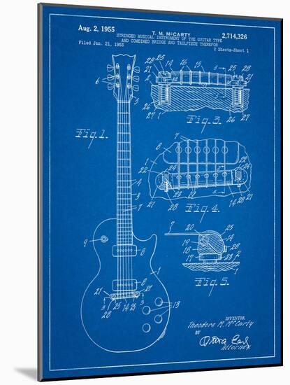 Gibson Les Paul Guitar Patent-Cole Borders-Mounted Art Print