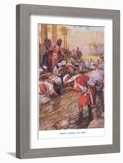 Gideon Chooses His Army-Arthur A. Dixon-Framed Giclee Print