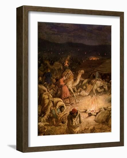 Gideon in the camp of the Midianites - Bible-William Brassey Hole-Framed Giclee Print