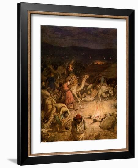 Gideon in the camp of the Midianites - Bible-William Brassey Hole-Framed Giclee Print