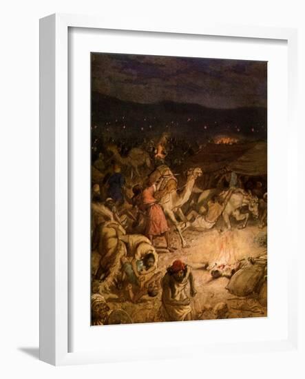 Gideon in the camp of the Midianites - Bible-William Brassey Hole-Framed Giclee Print