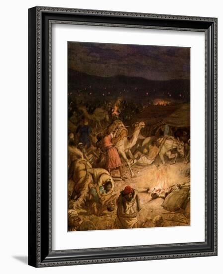 Gideon in the camp of the Midianites - Bible-William Brassey Hole-Framed Giclee Print