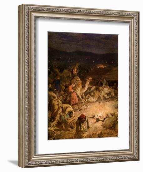 Gideon in the camp of the Midianites - Bible-William Brassey Hole-Framed Giclee Print