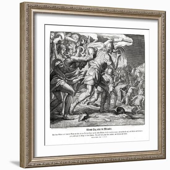 Gideon's victory against the Midianites, Judges-Julius Schnorr von Carolsfeld-Framed Giclee Print