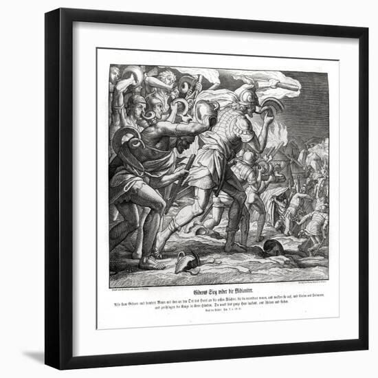 Gideon's victory against the Midianites, Judges-Julius Schnorr von Carolsfeld-Framed Giclee Print