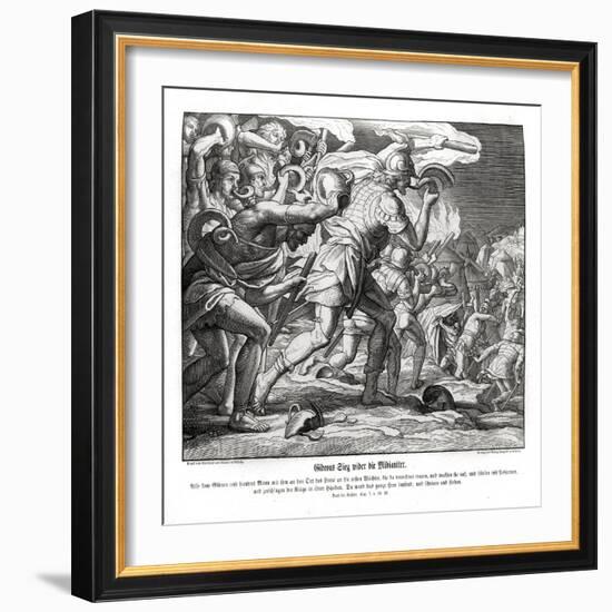 Gideon's victory against the Midianites, Judges-Julius Schnorr von Carolsfeld-Framed Giclee Print