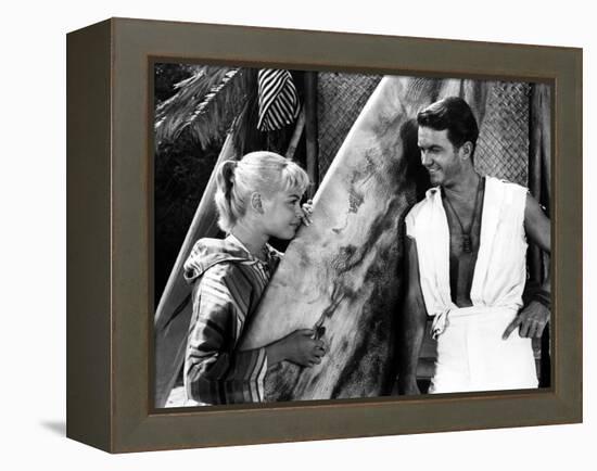 Gidget, Sandra Dee, Cliff Robertson, 1959-null-Framed Stretched Canvas