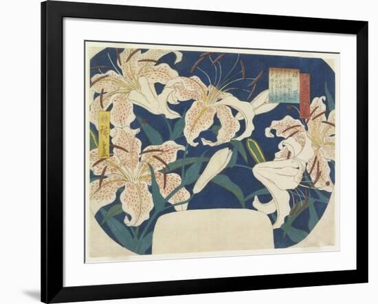 Gift: Spotted Lilies, C. 1844-Utagawa Hiroshige-Framed Giclee Print