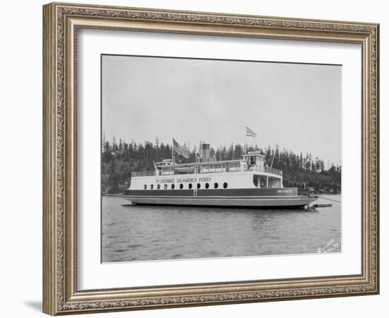 Gig Harbor Ferry "Defiance" (April 1, 1927)-Marvin Boland-Framed Giclee Print